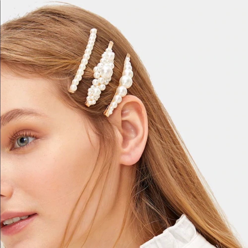 Pearl 3 Piece Hair‎ Accessory Gold Set